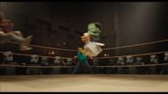 Chicken jockey was shown in a Woodland Mansion fighting Garrett (Image via YouTube/Warner Bros.)
